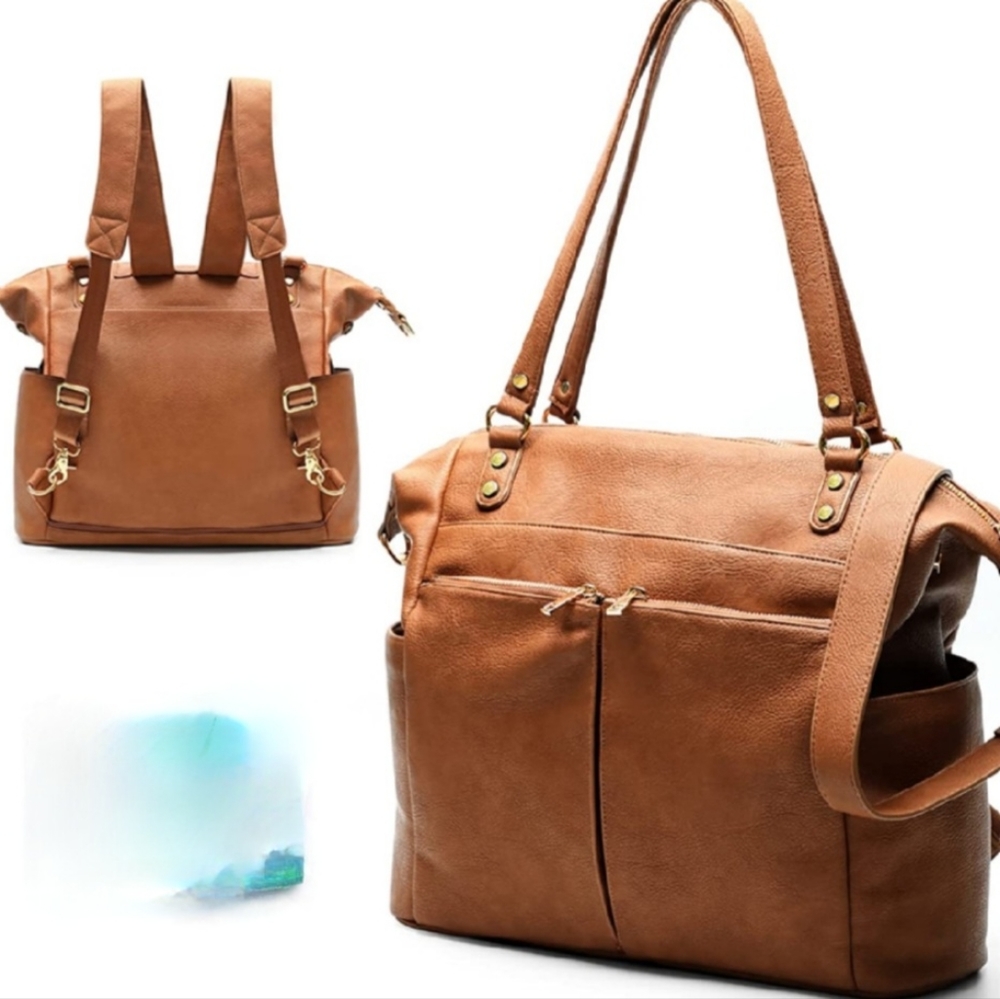 Leather diaper bag